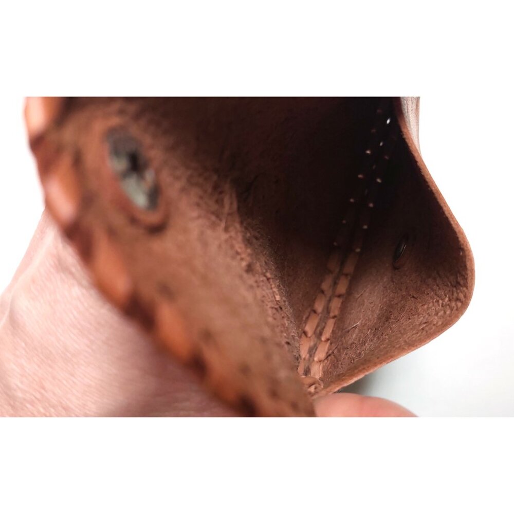 Handmade Leather Wallet for Coins Earbuds Small Items - Picture 3 of 4